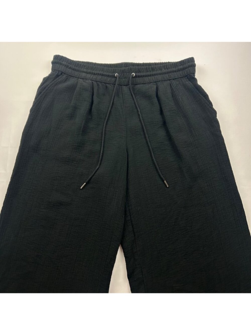 A New Day Black Crinkle Wide Leg Lounge Pant L - Picture 2 of 7